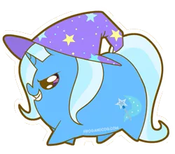 Size: 567x500 | Tagged: safe, artist:coggler, artist:frog&cog, artist:gopherfrog, derpibooru import, trixie, pony, unicorn, chubbie, clothes, cute, diatrixes, female, grin, hat, mare, simple background, smiling, solo, transparent background, trixie's hat