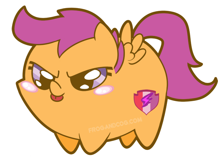 Size: 700x522 | Tagged: safe, artist:coggler, artist:frog&cog, artist:gopherfrog, derpibooru import, scootaloo, pony, blushing, chubbie, cute, cutealoo, silly, silly face, silly pony, simple background, solo, tongue out, transparent background, watermark, yes