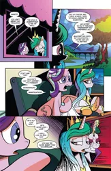 Size: 630x969 | Tagged: safe, artist:andypriceart, derpibooru import, idw, princess celestia, starlight glimmer, alicorn, pony, unicorn, chaos theory (arc), spoiler:comic, spoiler:comic50, accord (arc), advertisement, callback, comic, conclusion: and chaos into the order came, dialogue, evil celestia, evil grin, grin, idw advertisement, sad, smiling, tyrant celestia