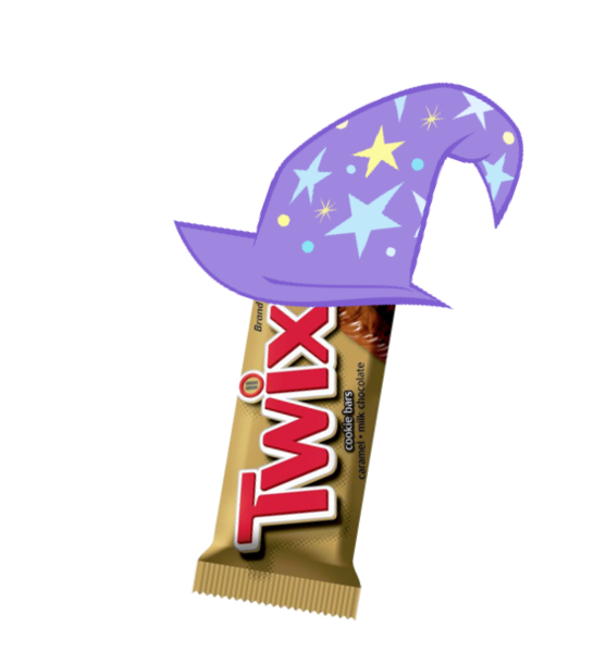 Size: 564x608 | Tagged: safe, derpibooru import, editor:moonatik, trixie, pony, unicorn, clothes, dank memes, female, hat, mare, meme, pun, simple background, transparent background, trixie's hat, twix, visual pun