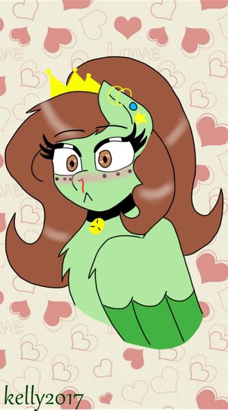 Size: 685x1233 | Tagged: safe, artist:kellysans, derpibooru import, oc, unofficial characters only, pony, :<, blood, nosebleed, solo