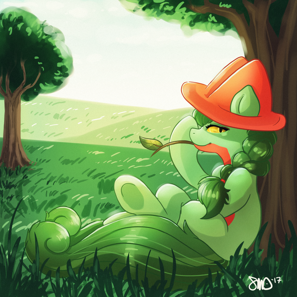 Size: 3000x3000 | Tagged: safe, artist:bean-sprouts, derpibooru import, ponified, earth pony, pony, treecko, pokémon, solo, tree