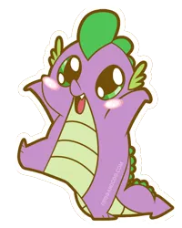 Size: 700x874 | Tagged: safe, artist:coggler, artist:frog&cog, artist:gopherfrog, derpibooru import, spike, dragon, blushing, chubbie, cute, simple background, solo, spikabetes, transparent background