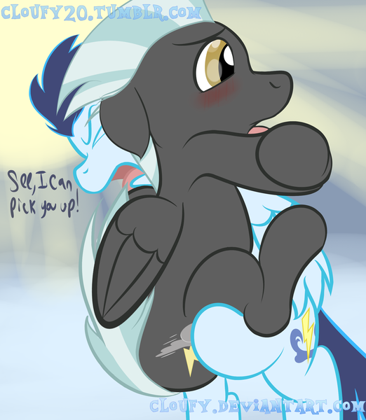 Size: 2000x2300 | Tagged: questionable, artist:cloufy, derpibooru import, soarin', thunderlane, pegasus, pony, gay, male, open mouth, shipping, soarilane, tongue out