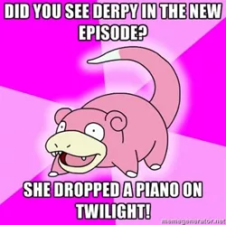 Size: 400x398 | Tagged: safe, derpibooru import, derpy hooves, twilight sparkle, pegasus, pony, slowpoke (pokémon), advice meme, exploitable meme, female, mare, meme, pokémon, see description, slowpoke