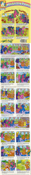 Size: 913x5190 | Tagged: absurd resolution, a problem for king polka, artist:heckyeahponyscans, bed, bird, butterfly, cage, comic, comic:my little pony (g1), dame coughdrop, derpibooru import, duet, fairy tinkle, g1, g1 comic, half note (g1), king, king oftencross, king polka, music, music land, official, pretty beat, princess melody, queen quaver, rockin' beats, safe, silver belle, silverbelle (g1), sweet notes, tuneful