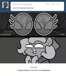 Size: 666x763 | Tagged: artist:egophiliac, cartographer's cap, derpibooru import, female, filly, grayscale, gritted teeth, hat, hud, marauder's mantle, monochrome, moonstuck, princess luna, safe, sweat, tumblr, tumblr comic, woona, woonoggles, younger