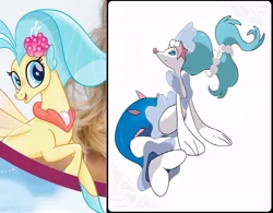 Size: 820x640 | Tagged: comparison, derpibooru import, my little pony: the movie, pokémon, primarina, princess skystar, safe, seapony (g4)