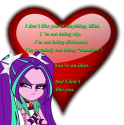 Size: 892x900 | Tagged: safe, derpibooru import, aria blaze, equestria girls, rainbow rocks, anti-valentine, brutal honesty, crossed arms, heart, holiday, lasty's hearts, resting bitch face, simple, simple background, solo, transparent background, tsundaria, tsundere, valentine, valentine's day