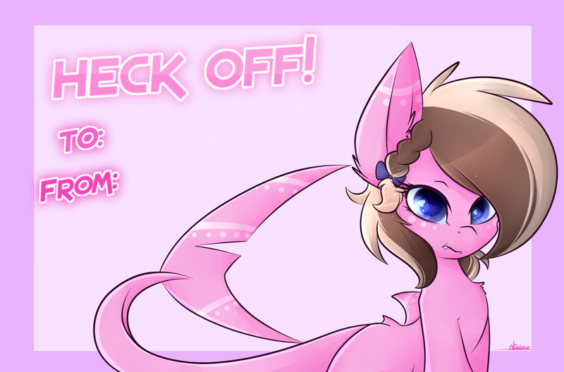 Size: 1280x845 | Tagged: artist:ashee, derpibooru import, holiday, oc, oc:ashee, original species, safe, shark, shark pony, solo, unofficial characters only, valentine's day, valentine's day card