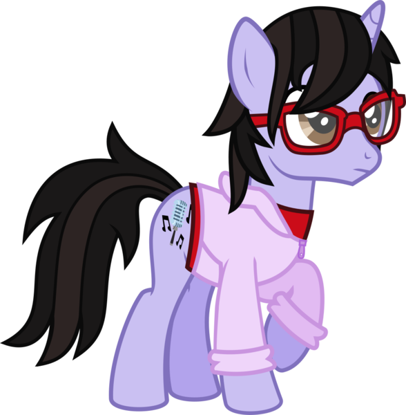 Size: 1233x1258 | Tagged: safe, artist:lightningbolt, derpibooru import, ponified, pony, unicorn, .svg available, brendon urie, casual, clothes, glasses, hoodie, male, panic! at the disco, raised hoof, shirt, simple background, solo, stallion, svg, transparent background, undershirt, vector, zipper