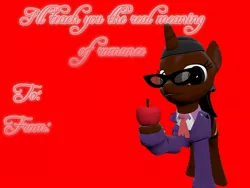 Size: 1400x1050 | Tagged: 3d, apple, artist:soad24k, derpibooru import, food, gmod, holiday, oc, oc:soadia, safe, solo, teacher, unofficial characters only, valentine's day, valentine's day card