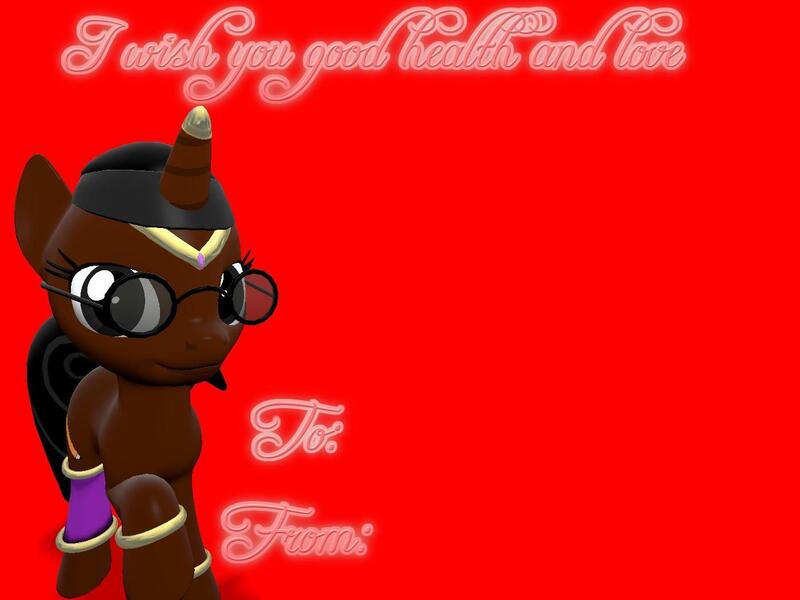 Size: 1400x1050 | Tagged: 3d, artist:soad24k, derpibooru import, genie, gmod, holiday, oc, oc:soadia, safe, solo, unofficial characters only, valentine's day, valentine's day card