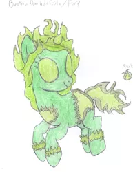 Size: 2550x3300 | Tagged: safe, artist:aridne, derpibooru import, ponified, pony, dc comics, fire (dc), solo, traditional art