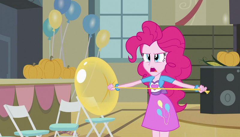 Size: 1904x1090 | Tagged: safe, derpibooru import, screencap, pinkie pie, equestria girls, equestria girls (movie), angry, balloon, bracelet, clothes, corn, cute, food, jewelry, madorable, pumpkin, skirt, solo