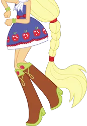 Size: 3331x4808 | Tagged: safe, artist:teentitansfan201, derpibooru import, edit, vector edit, applejack, equestria girls, equestria girls (movie), absurd resolution, boots, clothes, cowboy boots, cropped, dancing, dress, fall formal outfits, legs, pictures of legs, ponied up, ponytail, raised leg, shoes, simple background, solo, transparent background, vector