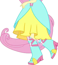 Size: 3591x4047 | Tagged: safe, artist:teentitansfan201, derpibooru import, edit, vector edit, fluttershy, equestria girls, equestria girls (movie), absurd resolution, boots, clothes, cropped, dancing, dress, fall formal outfits, high heel boots, legs, pictures of legs, ponied up, ponytail, raised leg, shoes, simple background, solo, transparent background, vector