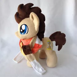 Size: 960x960 | Tagged: safe, artist:burgunzik, derpibooru import, doctor whooves, time turner, pony, fourth doctor's scarf, irl, male, photo, plushie, solo, stallion