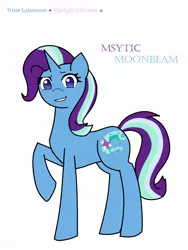 Size: 960x1280 | Tagged: safe, artist:hayley566, derpibooru import, starlight glimmer, trixie, pony, unicorn, counterparts, female, fusion, mare, solo, twilight's counterparts, typography