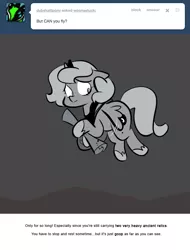 Size: 666x876 | Tagged: artist:egophiliac, derpibooru import, female, filly, flying, lunar map, marauder's mantle, monochrome, moonstuck, neo noir, partial color, princess luna, safe, solo, tumblr, tumblr comic, woona, worried, younger