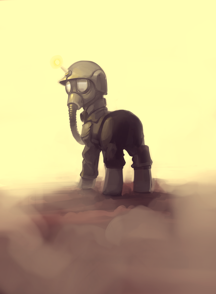 Size: 3622x4924 | Tagged: safe, artist:dimfann, derpibooru import, pony, absurd resolution, clothes, dimfann's war universe, gas mask, helmet, looking at you, looking back, mask, military uniform, solo