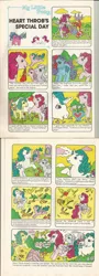 Size: 720x2000 | Tagged: safe, derpibooru import, official, baby firefly, heart throb, majesty, sparkler (g1), tootsie, bird, bluebird, comic:my little pony (g1), g1, boots, candy, cloud, comic, flower, food, heart throb's special day, lollipop, lovebirds, present, shoes, spoonerism, spring, valentine's day card