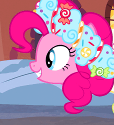 Size: 481x527 | Tagged: safe, derpibooru import, screencap, pinkie pie, spirit of hearth's warming presents, earth pony, pony, a hearth's warming tail, animated, clothes, cropped, female, gif, happy, loop, mare, open mouth, singing, solo, talking