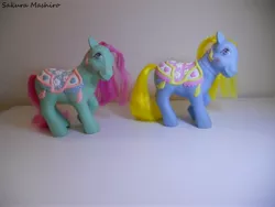 Size: 4000x3000 | Tagged: artist:ushi-de-bray, brilliant blossoms, derpibooru import, g1, irl, merry go round pony, photo, safe, tassels (g1), toy