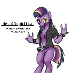 Size: 540x558 | Tagged: anthro, artist:sehad, big book of fetishes, breasts, derpibooru import, devil horn (gesture), educational, featureless breasts, female, fetish, metal, punk, rainbow ponies, rock, sketch, solo, solo female, suggestive, twilight sparkle, unguligrade anthro