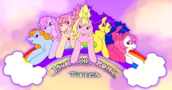 Size: 1144x600 | Tagged: artist:mi-star, bon bon (g1), bright eyes, clover (g1), derpibooru import, g1, melody, my little pony tales, patch (g1), safe, starlight (g1), sweetheart