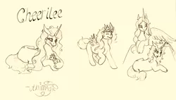 Size: 1976x1123 | Tagged: safe, artist:animagicworld, derpibooru import, cheerilee (g3), lily lightly, oc, oc:diva, alicorn, pony, alicornified, baby, baby pony, female, filly, g3, race swap, traditional art, younger