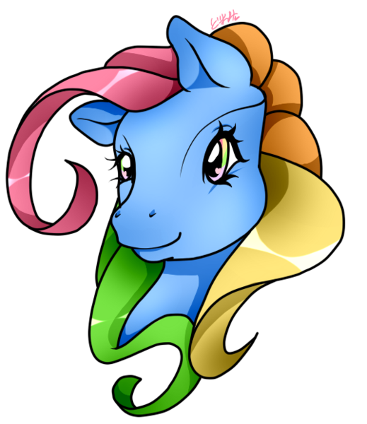 Size: 538x622 | Tagged: artist:prettywitchdoremi, commission, derpibooru import, g3, rainbow dash (g3), safe, simple background, solo, transparent background