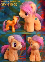 Size: 593x800 | Tagged: artist:voodoo-tiki, derpibooru import, female, filly, g3, g3 to g4, generation leap, irl, photo, plushie, safe, sew-and-so (g3), solo, toy, younger