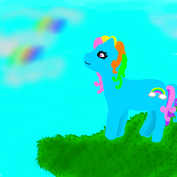 Size: 600x600 | Tagged: artist:wrath-marionphauna, derpibooru import, g3, rainbow dash (g3), safe, solo