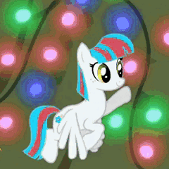 Size: 247x247 | Tagged: safe, color edit, derpibooru import, edit, edited screencap, editor:watermelon changeling, screencap, blossomforth, pegasus, pony, a hearth's warming tail, animated, color cycling, colored, cute, female, flying, gif, gif for breezies, happy, hoofy-kicks, hue, mare, picture for breezies, smiling, solo focus, spread wings, wings