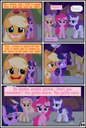 Size: 3254x4837 | Tagged: safe, artist:gutovi, derpibooru import, applejack, fluttershy, pinkie pie, rarity, twilight sparkle, twilight sparkle (alicorn), alicorn, bat pony, pony, comic:why me!?, absurd resolution, bat ponified, comic, dirty talk, flutterbat, freckles, golden oaks library, i am an adult, i need an adult, implied applepie, implied appleshy, implied lesbian, implied rarijack, implied shipping, implied twijack, race swap, the ass was fat