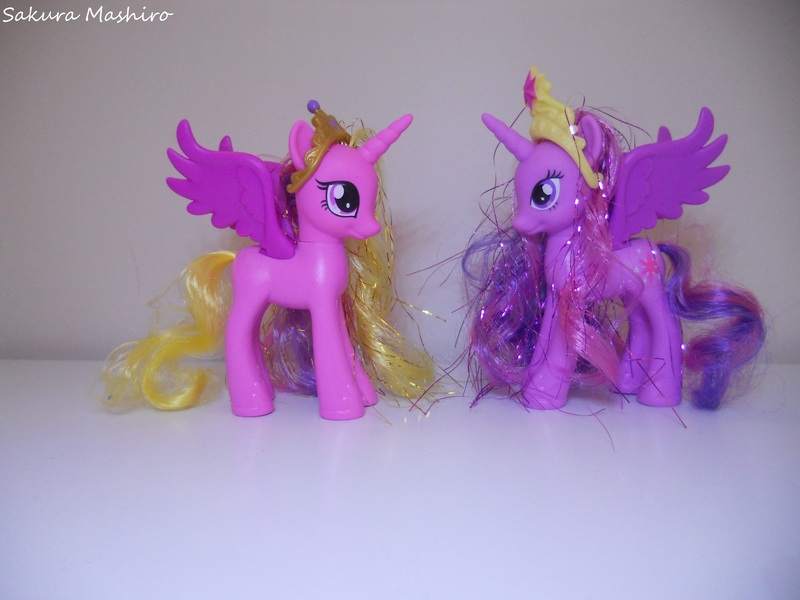 Size: 4000x3000 | Tagged: safe, artist:ushi-de-bray, derpibooru import, princess cadance, twilight sparkle, twilight sparkle (alicorn), alicorn, pony, irl, photo, toy