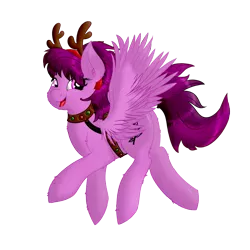 Size: 1280x1280 | Tagged: safe, artist:charrez, derpibooru import, oc, oc:mary rose, unofficial characters only, deer, pegasus, pony, brony radio germany, hearth's warming eve, simple background, solo, transparent background