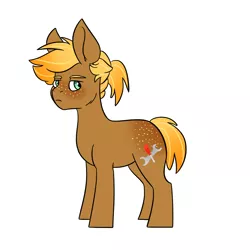 Size: 1020x1020 | Tagged: artist:alex-da-wolf, derpibooru import, oc, oc:austin "jackson" baldwin, offspring, parent:applejack, parents:troublejack, parent:troubleshoes clyde, safe, simple background, solo, unofficial characters only, white background