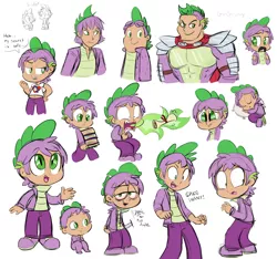 Size: 1600x1500 | Tagged: artist:girgrunny, baby, baby spike, beefspike, burp, cutie mark chronicles spike, derpibooru import, dragon mail, fire, green fire, green isn't your color, human, humanized, human spike, .mov, older, older spike, safe, scroll, secret of my excess, spike, spikezilla, teenager, teenage spike, the cutie mark chronicles, younger