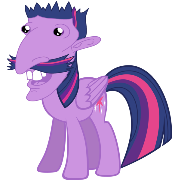 Size: 2948x3093 | Tagged: safe, derpibooru import, twilight sparkle, twilight sparkle (alicorn), oc, alicorn, pony, meme, nigel thornberry, nightmare fuel, simple background, smashing (meme), transparent background, weird