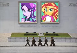 Size: 1222x856 | Tagged: safe, derpibooru import, starlight glimmer, sunset shimmer, equestria girls, counterparts, kim il-sung, kim jong-il, korea, north korea, ship:shimmerglimmer, shipping, soviet shimmer, stalin glimmer, this will end in civil war, twilight's counterparts