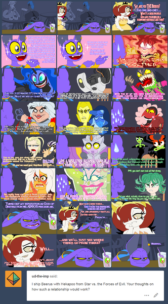 Size: 2209x3995 | Tagged: aku, artist:terry, beerus, blue diamond (steven universe), captain n, captain n the game master, cartoon network, comic, crossover, dark phoenix, dc comics, derpibooru import, discord, disney, dragon ball, glados, granny goodness, hades, hekapoo, high res, him, jasper, jean grey, kingdom hearts, larxene, marvel comics, metroid, mileena, mortal kombat, mother brain, nightmare moon, nintendo, nintendo switch, one punch man, portal (valve), samurai jack, star vs the forces of evil, steven universe, suggestive, tatsumaki (one punch man), the powerpuff girls, thunderblast, transformers, vulgar, wall of tags, xigbar, x-men, yellow diamond (steven universe)