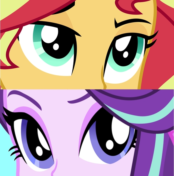 Size: 836x847 | Tagged: safe, derpibooru import, starlight glimmer, sunset shimmer, equestria girls, counterparts, duo, eye, eyes, persona eyes, twilight's counterparts