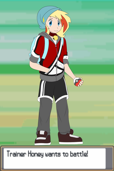 Size: 1494x2239 | Tagged: safe, artist:victoreach, derpibooru import, oc, oc:honey wound, unofficial characters only, human, humanized, humanized oc, pokémon, pokémon trainer, solo