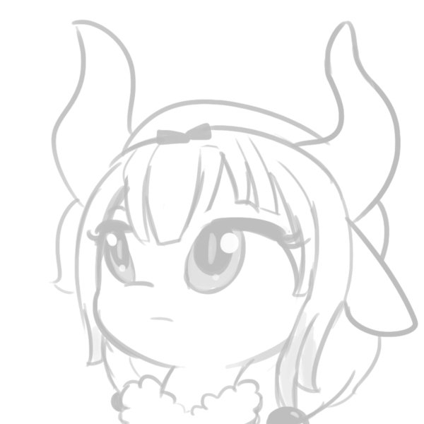 Size: 792x792 | Tagged: safe, artist:tjpones, derpibooru import, ponified, pony, bust, female, grayscale, horns, kanna kamui, miss kobayashi's dragon maid, monochrome, portrait, simple background, solo, white background