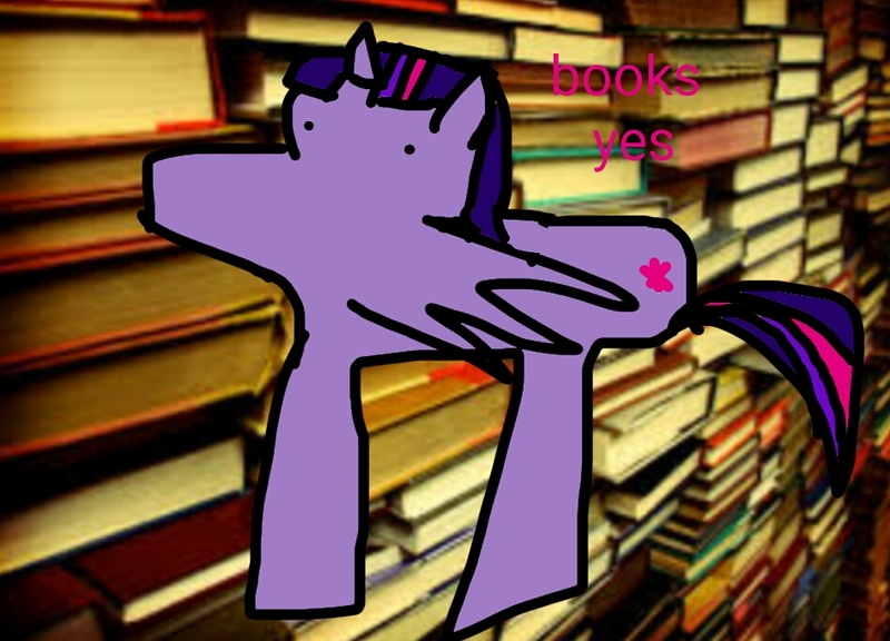 Size: 947x682 | Tagged: safe, derpibooru import, twilight sparkle, twilight sparkle (alicorn), alicorn, pony, book, bookhorse, solo, stylistic suck, that pony sure does love books, twilot spackle, wat