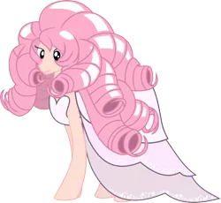 Size: 2443x2247 | Tagged: safe, artist:orin331, derpibooru import, ponified, earth pony, pony, clothes, dress, rose quartz (steven universe), simple background, solo, steven universe, transparent background