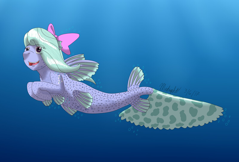 Size: 5128x3465 | Tagged: absurd resolution, artist:midnightfire1222, derpibooru import, flitter, safe, seaponified, seapony (g4), solo, species swap, uncanny valley, underwater