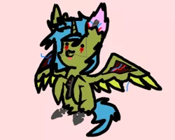 Size: 402x321 | Tagged: safe, artist:rbd9510, derpibooru import, oc, oc:crystal sky, unofficial characters only, alicorn, pony, alicorn oc, animatronic, crossover, five nights at freddy's, five nights at freddy's 3, horn, solo, springtrap, springtrapped, the purple mare, wings